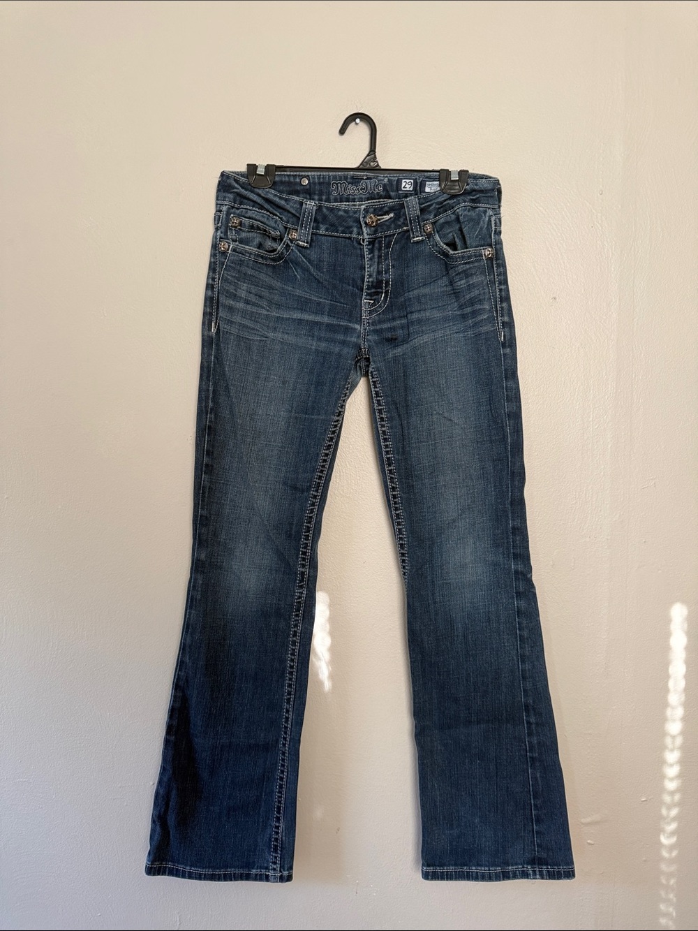 Miss Me Indigo stonewood Bootcut Jeans fleur de lis 29
